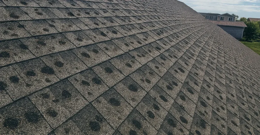hail damage roof signs - Hail Damage Roof Signs: 7 Critical Warning Clues hail damage roof signs with visible dented shingles on a Colorado home